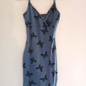 Wild fable blue butterfly print dress